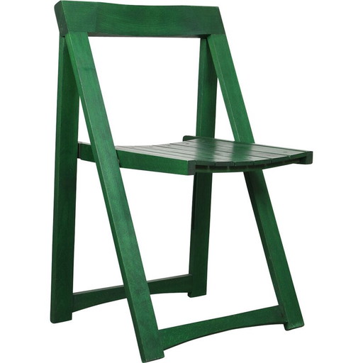 Sedia pieghevole verde vintage di Aldo Jacober