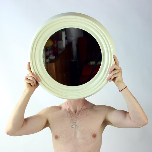 Mid Century Wall Mirror In Plastic Frame, Czechoslovakia 1960s
