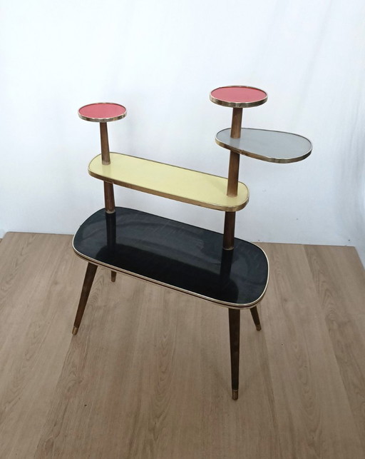 Mesa para plantas de los años 50 con 5 estantes