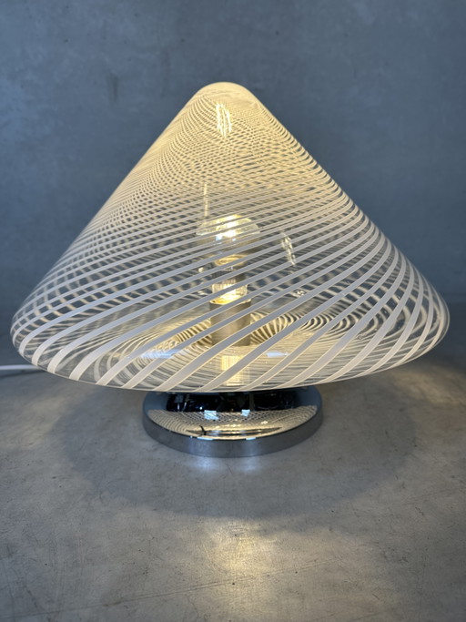 Lampada da tavolo vintage in vetro di Murano a spirale - Itre