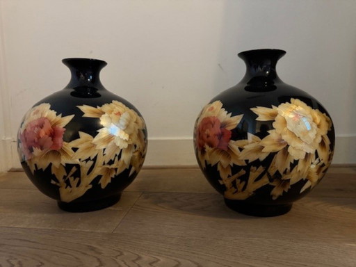 Two Pols Potten Wheat Straw vases