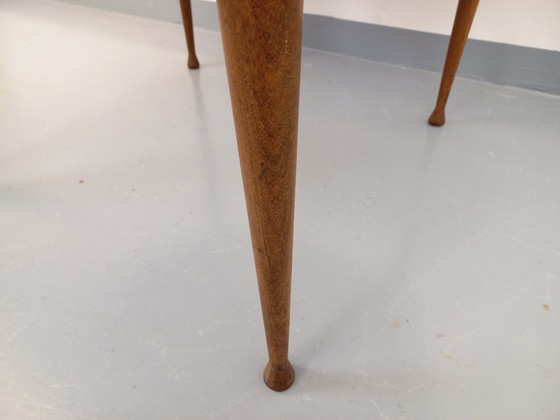 Image 1 of Vintage Scandinavian style round teak dining table from the 1950s/60s with extension