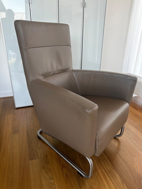 Image 1 of 2x Goossens lounge chairs - taupe