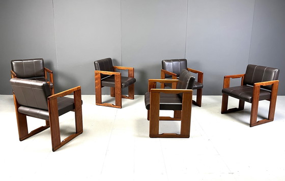 Image 1 of Set Of 6 Vintage Dining Chairs By Tobia & Afra Scarpa, 1970S