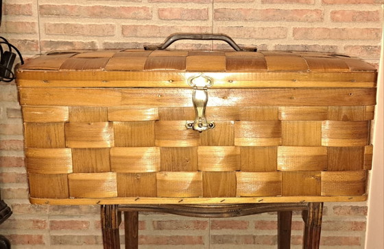 Scatola in legno intrecciato vintage, Oggetti decorativi, Marrone (foto 5 di 8)