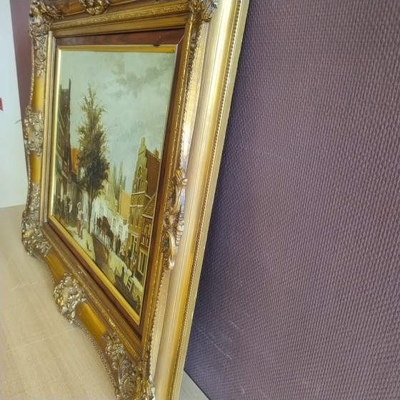 Image 1 of Large oil painting in a beautiful decorative frame - Baroque