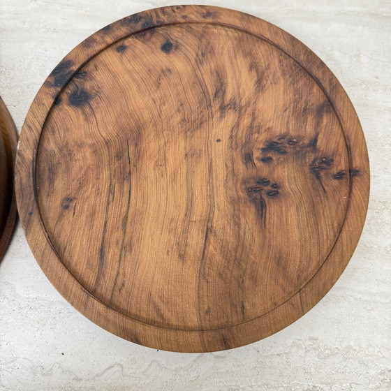 Image 1 of Boîte à bijoux ancienne en bois de ronce avec couvercle