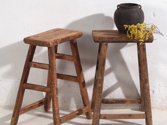 Pair of Antique oriental stools (c.1900) #7 (photo 2 of 34)