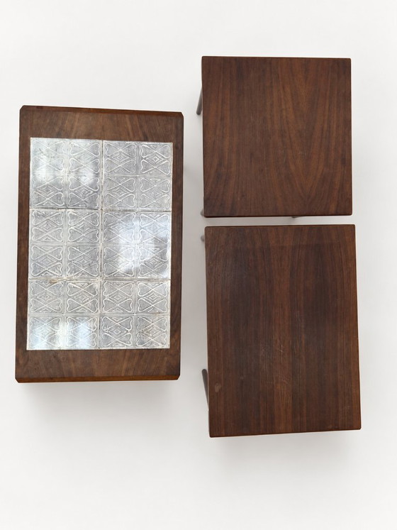 Rosewood nesting tables with ceramic tiles,  Denmark, 1960s, set of 3 – Side tables (photo 12 of 19)