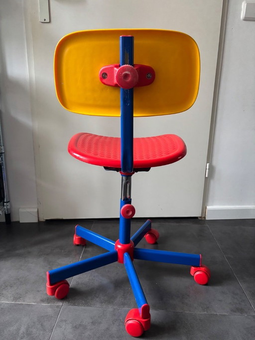 Vintage IKEA children's desk chair in Memphis style