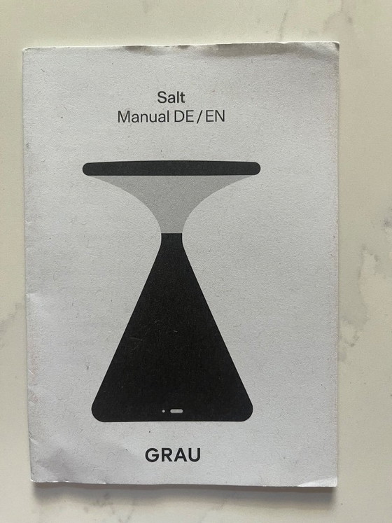 Image 1 of Gray salt table lamp