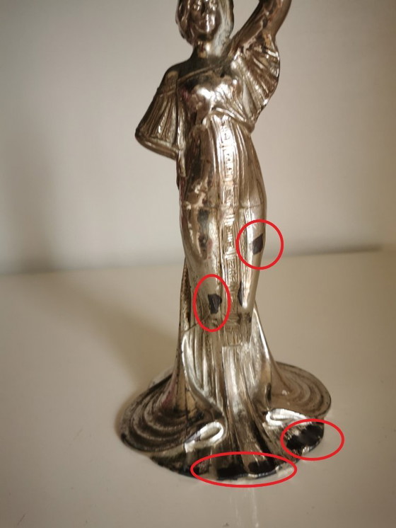 Image 1 of ANTIGUO CANDELABRO PLATEADO MODERNISTA