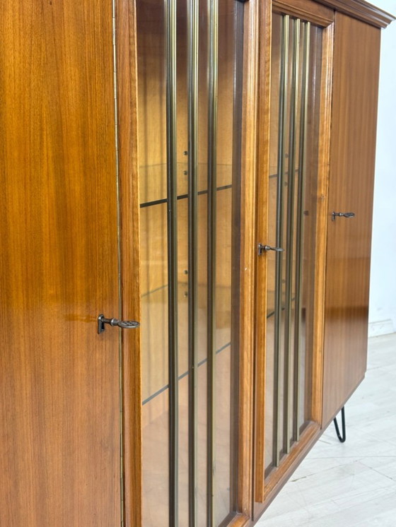 Image 1 of Vitrine haute, buffet, armoire, meuble de salon de style années 50