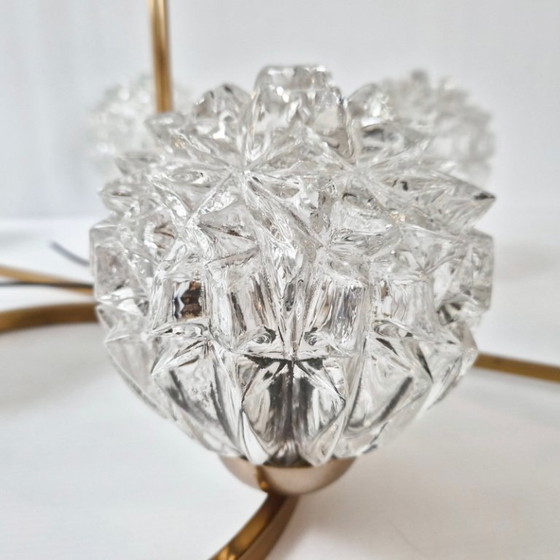 Image 1 of Vintage 1950s Arlus House Pendant Light in Gilded Brass, Metal & Glass