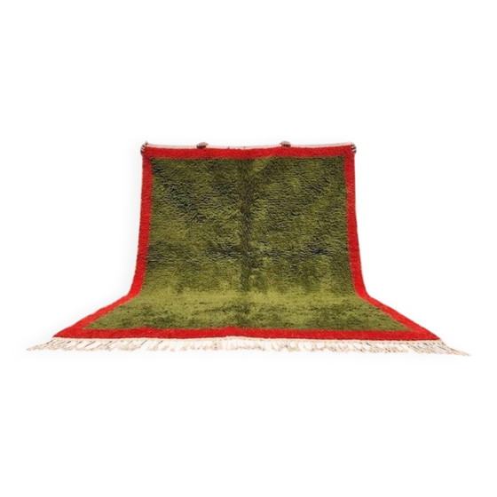 Moroccan Berber rug in green and red 300x200 cm – handmade rug – Rugs & carpets, Wool, Cotton, Vintage (photo 2 of 8)