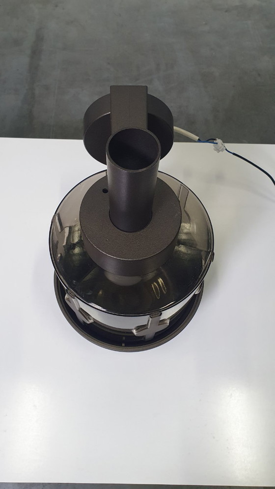 Image 1 of Applique murale vintage Hoffmeister en verre fumé brun, style années 70, époque spatiale