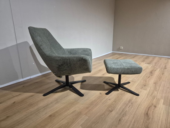 Image 1 of Montel Caesar - Swivel armchair - NEW - Green - Gray - Fabric