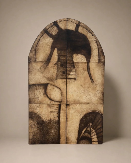 Guillaume Le Roy – Triptych, 1971 Amsterdam – schilderijen tekeningen, Abstract (photo 2 of 9)