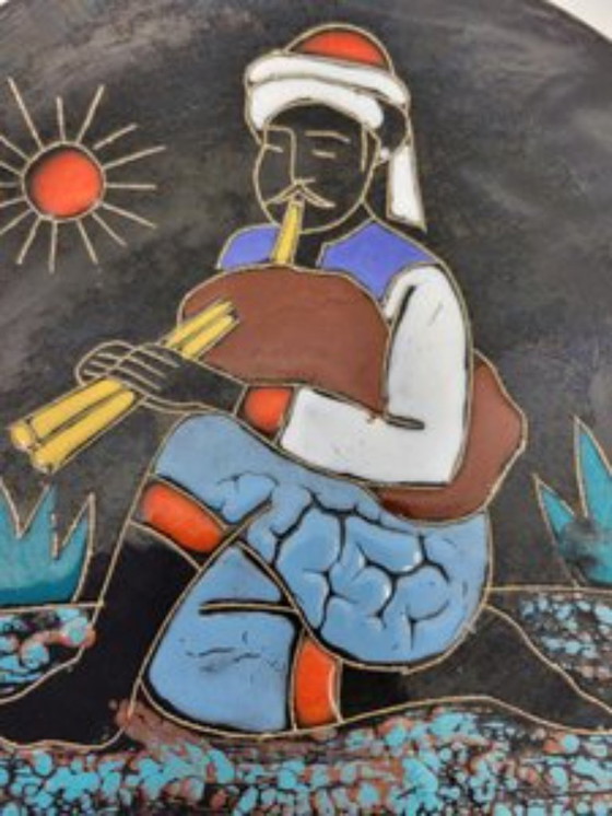 Image 1 of Assiette Décorative en Céramique par H. Arfaoui, 1970s