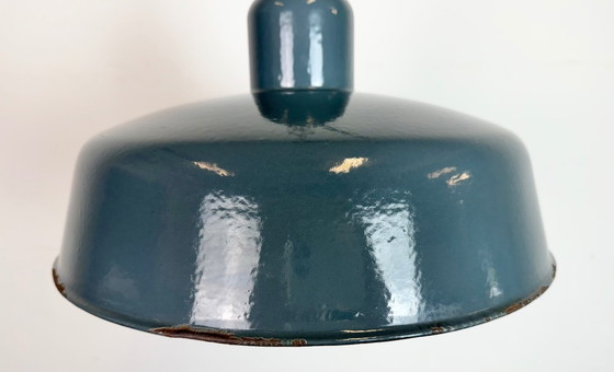 Image 1 of Industriële hanglamp van grijs emaille van Siemens, jaren 30