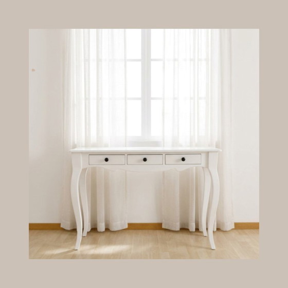 Image 1 of Elegante schrijftafel in landelijke stijl – Wit