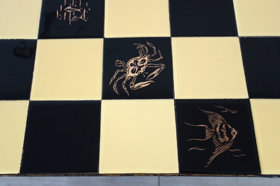 Image 1 of Vintage metal and ceramic side table from the 1950s/60s