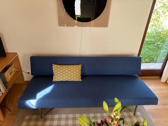 Divano letto Rob Parry per Gelderland, Anni '60, Lana Blu Profondo, Divani modulari (foto 6 di 12)