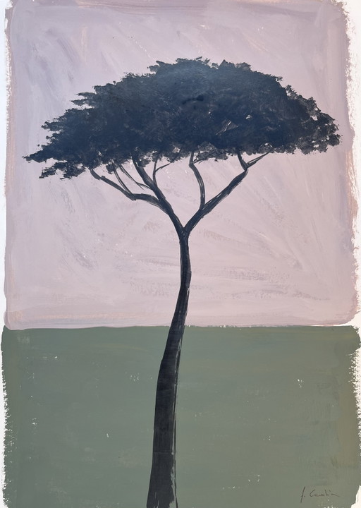 Acrylic and Ink on Paper 40x30 – schilderijen tekeningen, Wood (photo 2 of 9)