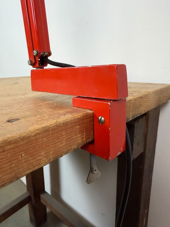 Vintage Red Adjustable Table Lamp, 1970s – Iron, Metal (photo 6 of 20)