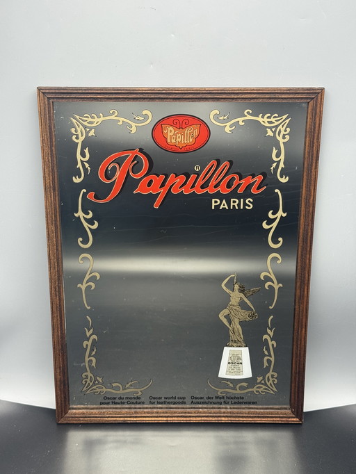 Vintage Papillon Paris advertising mirror