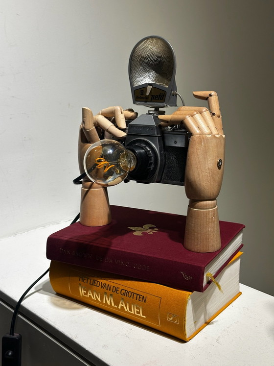 Unique camera lamp “cheese” – Praktica, Table lamps, Glass, Metal (photo 5 of 9)