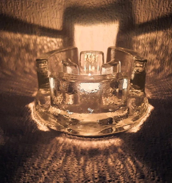 Image 1 of Chauffe-bougie vintage Georgshütte – Verre au design brutaliste d'Allemagne de l'Ouest (années 1970)