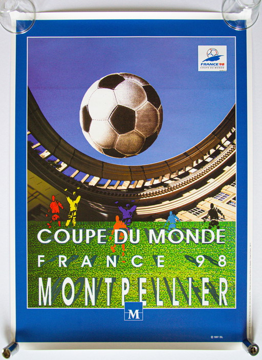 Original vintage poster World Cup 98 France Montpellier / 70 x 50 cm / With original packaging