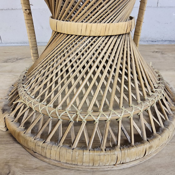 Image 1 of Vintage Rotan Peacock chair Emmanuelle / Pauwen stoel (H150cm) 