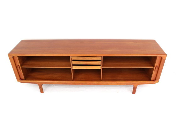 Image 1 of as new, Dyrlund Danish Mid Century Teak Sideboard / Vintage Credenza avec portes tambour, entièrement restauré