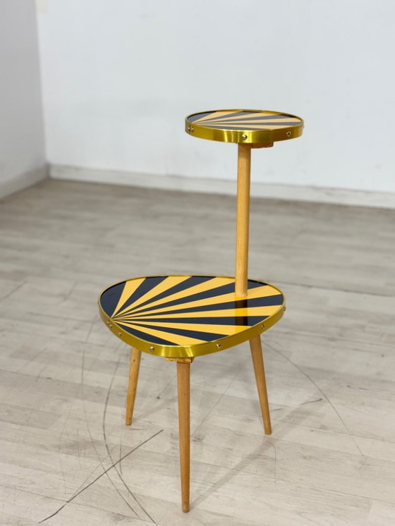 Image 1 of Vintage kidney-shaped table, flower bench, plant stand, side table, Mid Century