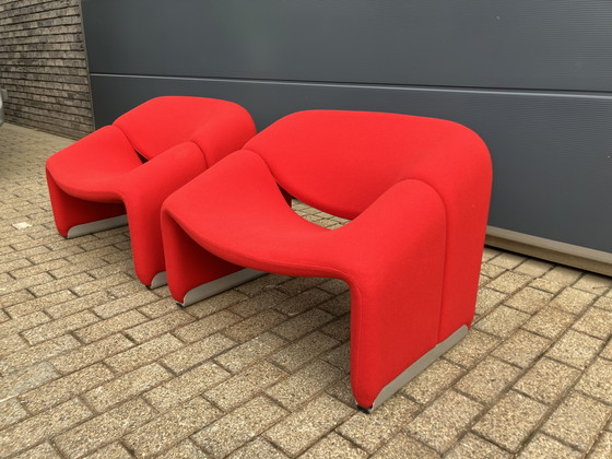 Image 1 of 2x sedie Artifort Groovy F598 M in tessuto originale, in ottime condizioni!