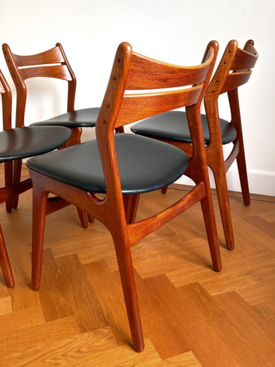 Magnificent set of 4 Danish Erik Buck model 301 chairs – Christiansen Mobelfabrik, Dining chairs, Wood (photo 18 of 19)