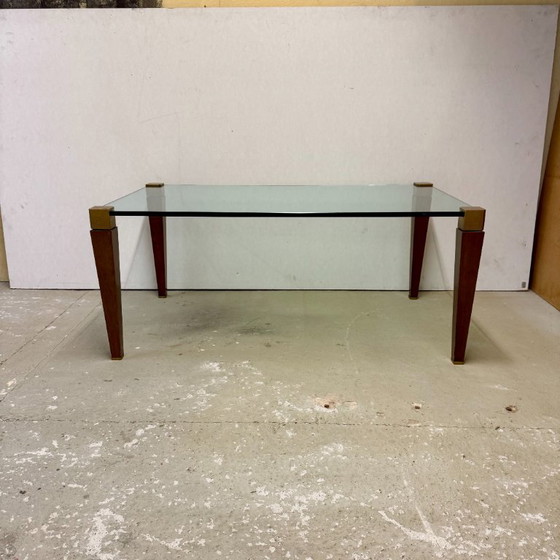 Peter Ghyczy design salontafel messing glas 1970 – Wood, Vintage (photo 3 of 9)