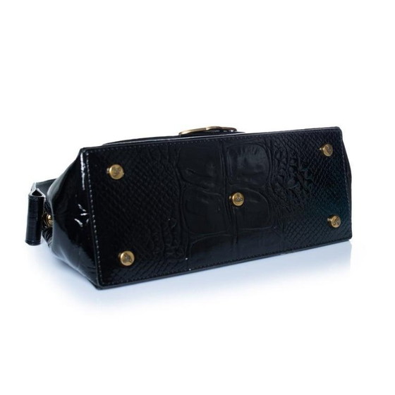 Image 1 of Sac Vivienne Westwood noir noisette à motif crocodile
