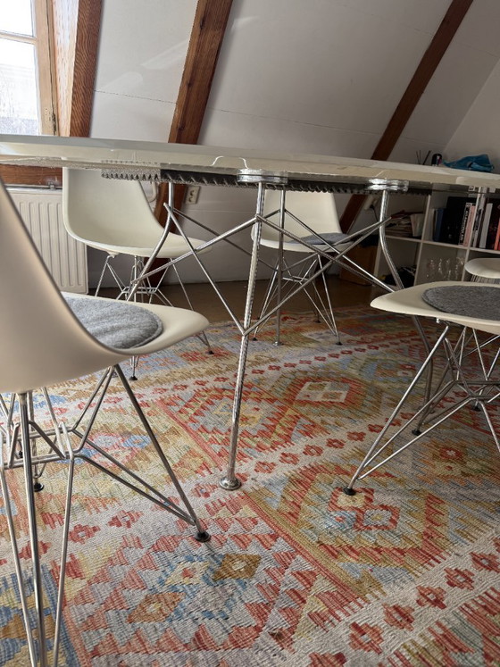 Image 1 of Kartell Glossy Table + 6x White Vitra Eames Chairs