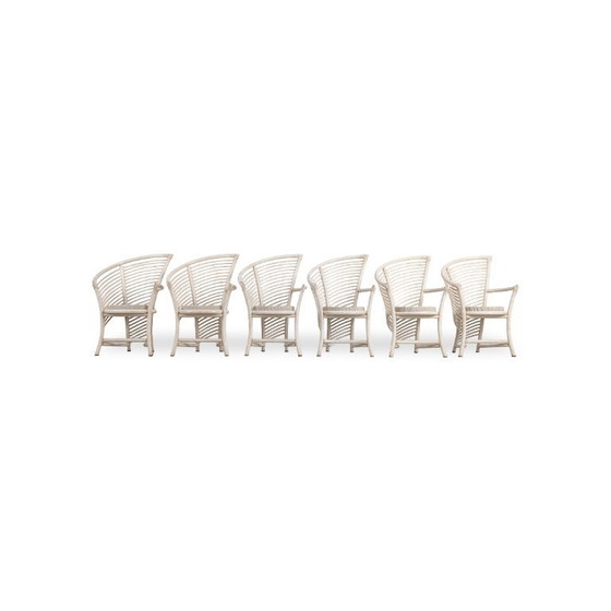 Image 1 of Set di 4 sedie Wickerwork Atelier Schütz, sedia di design del 1970, bambù
