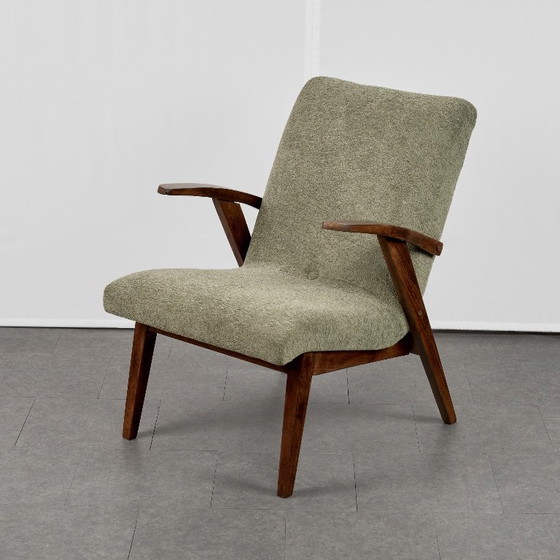 Iconic Armchair by Mieczysław Puchała, 1960s, Poland – Textile, Wood (photo 3 of 17)