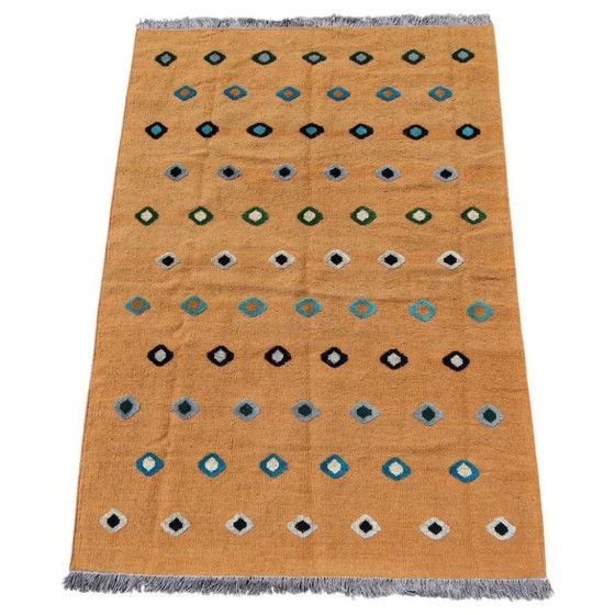 Handgewebter und handgeknüpfter Reliefteppich | Wolle | Moderner Strukturteppich | 132 × 187 cm (52 ​​× 74 (photo 3 of 10)