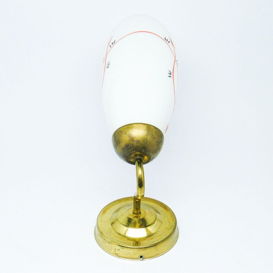 Glass Wall Lamp, Poland, 1950s – Wall lights, Metal (photo 8 of 10)
