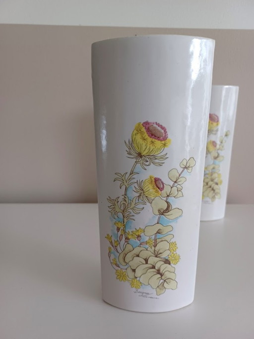 Vintage humidifiers. Botanical print. Porcelain. Bavaria.