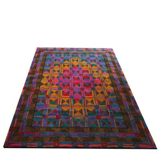Magnifique Tapis Missoni Géométrique en Laine des Années 1980 pour T&J Vestor