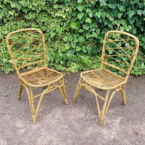 Image 1 of Paar rotan stoelen van Van Rohe