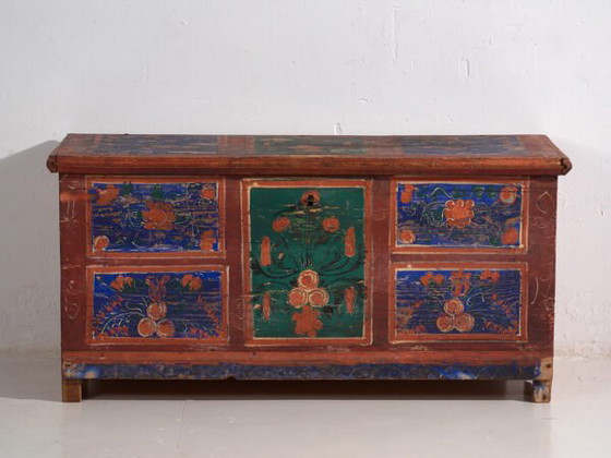 Coffre ancien peint à la main avec motifs floraux (Année 1907) #100 – Commodes (photo 32 of 40)