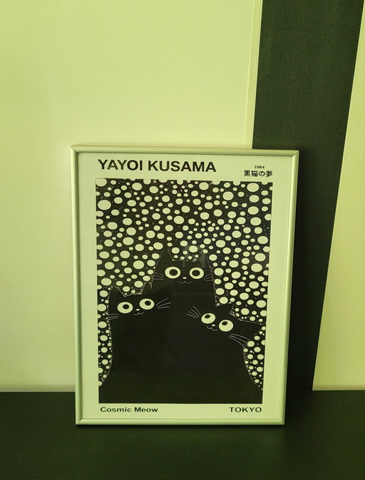 Stampa originale di Yayoi Kusama incorniciata.